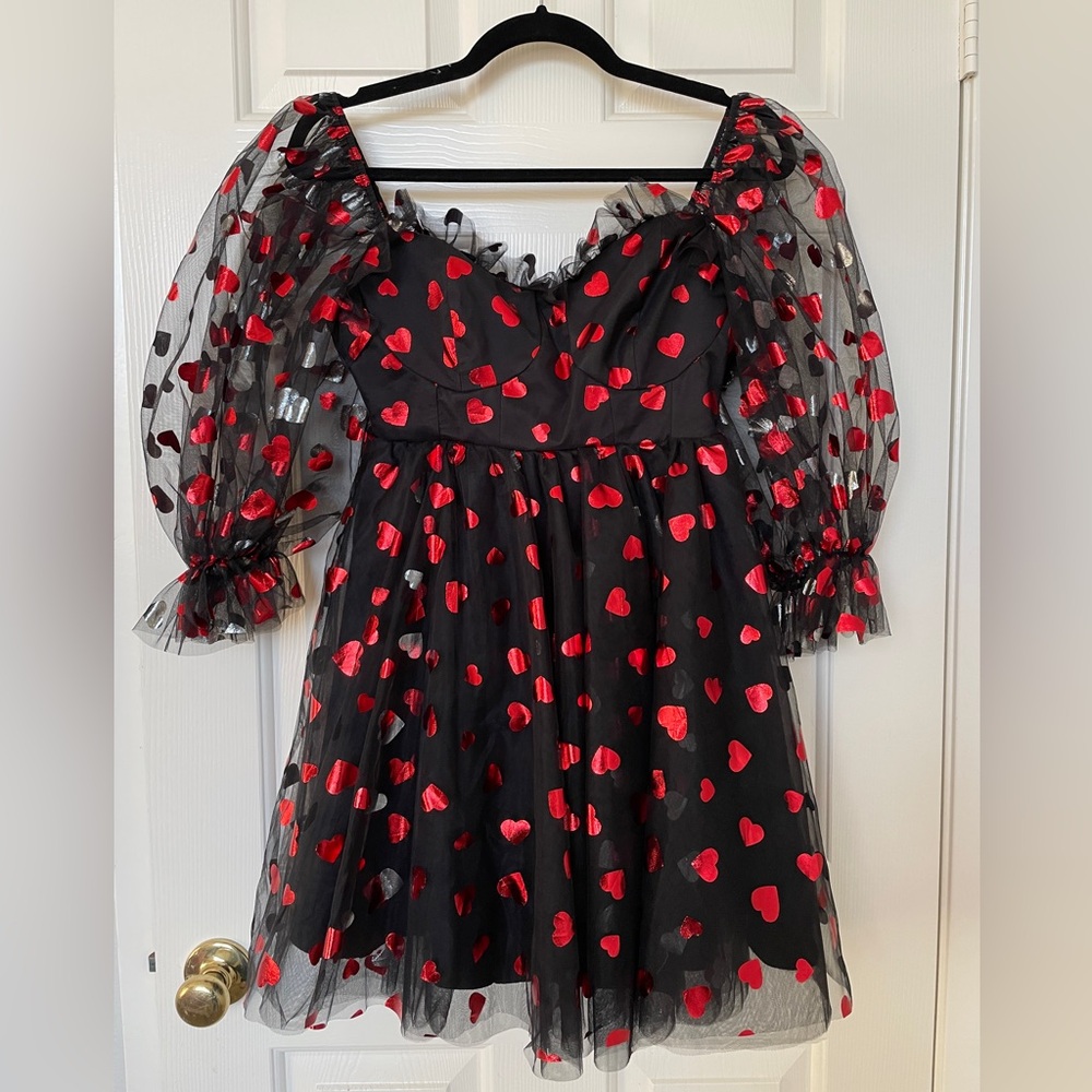 Fox blood Queen of Hearts Party Dress in XSmall. Like new